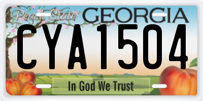 GA license plate CYA1504