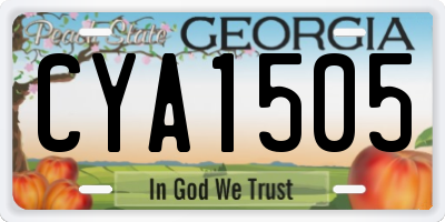 GA license plate CYA1505