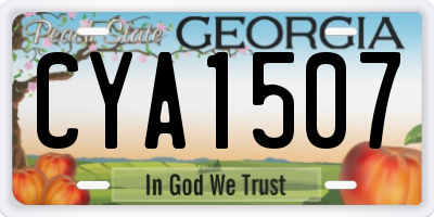 GA license plate CYA1507