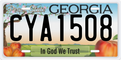 GA license plate CYA1508
