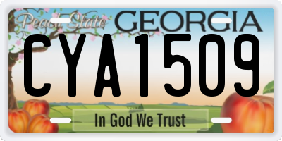 GA license plate CYA1509