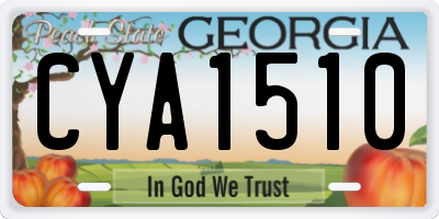 GA license plate CYA1510