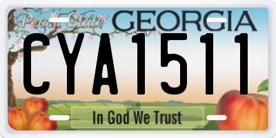 GA license plate CYA1511