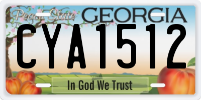 GA license plate CYA1512