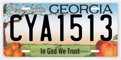GA license plate CYA1513