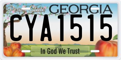 GA license plate CYA1515