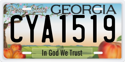 GA license plate CYA1519