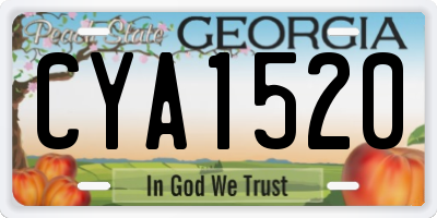 GA license plate CYA1520