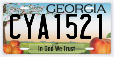 GA license plate CYA1521