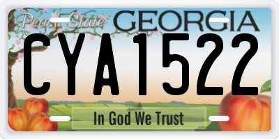 GA license plate CYA1522