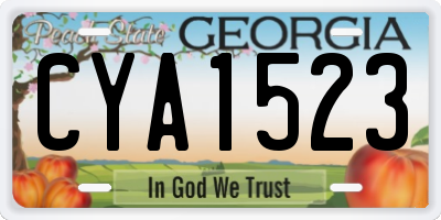 GA license plate CYA1523