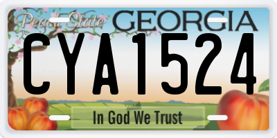 GA license plate CYA1524