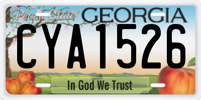GA license plate CYA1526