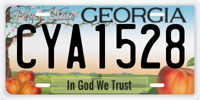GA license plate CYA1528