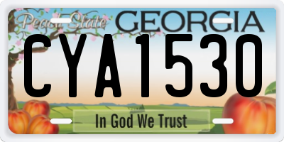 GA license plate CYA1530