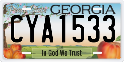 GA license plate CYA1533