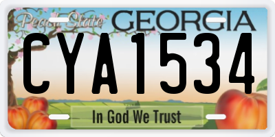 GA license plate CYA1534