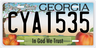 GA license plate CYA1535