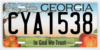 GA license plate CYA1538