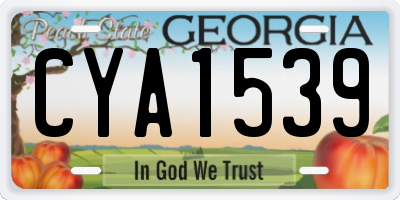 GA license plate CYA1539