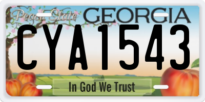 GA license plate CYA1543