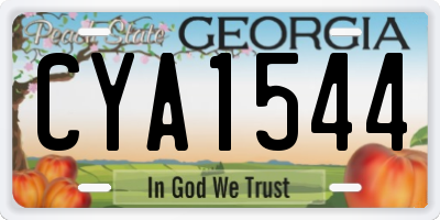 GA license plate CYA1544