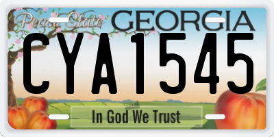 GA license plate CYA1545