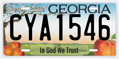 GA license plate CYA1546