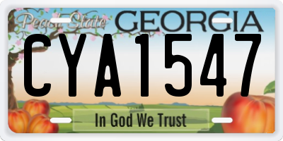 GA license plate CYA1547