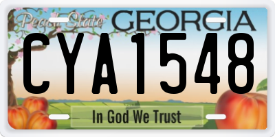 GA license plate CYA1548