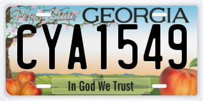 GA license plate CYA1549
