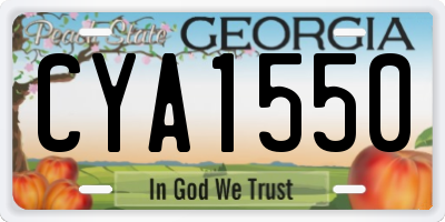 GA license plate CYA1550