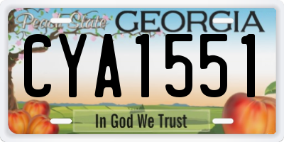 GA license plate CYA1551