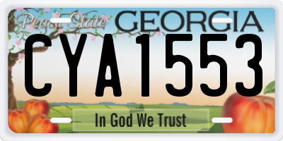 GA license plate CYA1553
