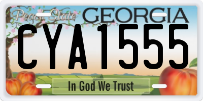 GA license plate CYA1555
