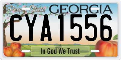 GA license plate CYA1556