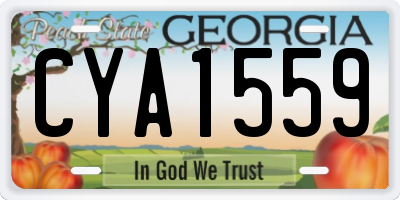 GA license plate CYA1559