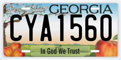 GA license plate CYA1560