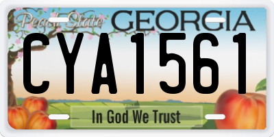 GA license plate CYA1561