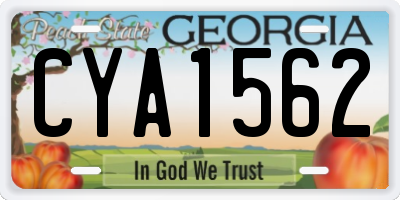 GA license plate CYA1562