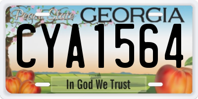 GA license plate CYA1564