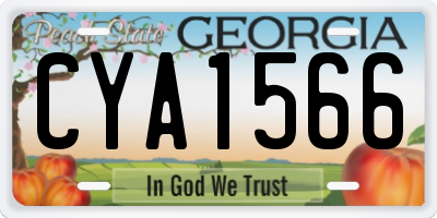 GA license plate CYA1566