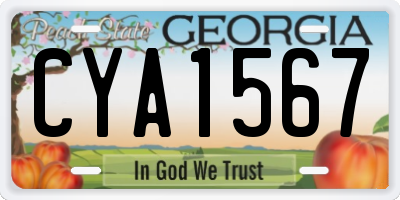 GA license plate CYA1567