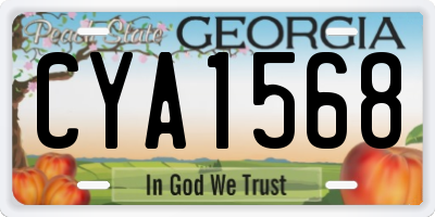 GA license plate CYA1568