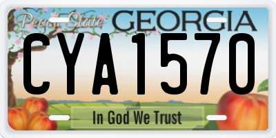 GA license plate CYA1570