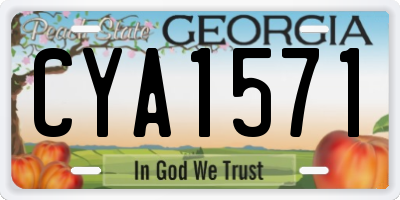 GA license plate CYA1571