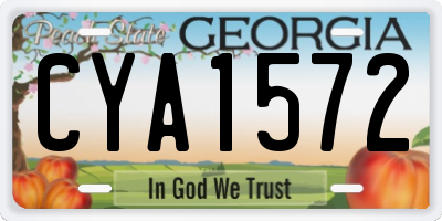 GA license plate CYA1572