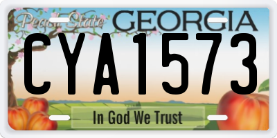 GA license plate CYA1573