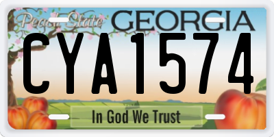 GA license plate CYA1574