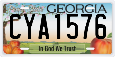GA license plate CYA1576